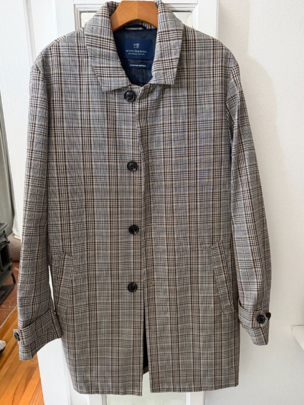Scotch & Soda Plaid Trench Coat | Men's L | NWT | Everyday Holiday